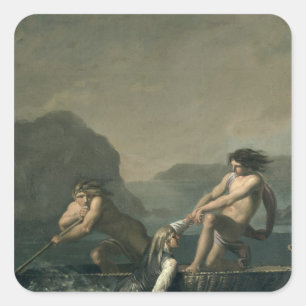 Sticker Carré Scènes du "voyage souterrain de Niels Klim"