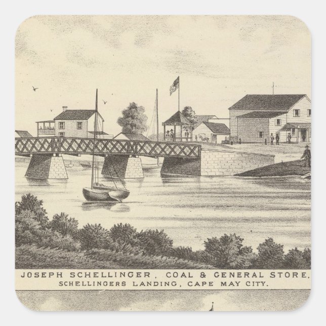 Sticker Carré Schellinger Store et Ocean House (Devant)