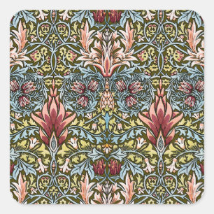 Sticker Carré Schéma floral William Morris Snakeshead
