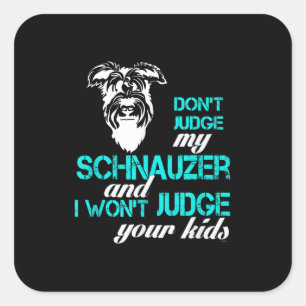 Sticker Carré Schnauzer Amoureux de les chiens Ou Propriétaires