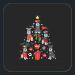 Sticker Carré Schnauzer Arbre de Noël Ornement Drôle chien anima<br><div class="desc">schnauzer halloween,  schnauzer merch,  chien,  chiot,  amoureux des chiens,  schnauzer miniature,  chiens,  animal de compagnie,  cadeaux,  schnauzers,  animal,  chien schnauzer,  t-shirts récents</div>