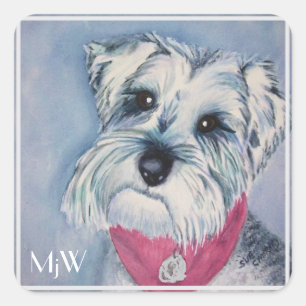 Sticker Carré Schnauzer doux
