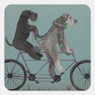 Sticker Carré Schnauzer Tandem