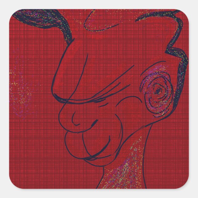 Sticker Carré Sci-fi Fantasy Hunting Dog  (Devant)