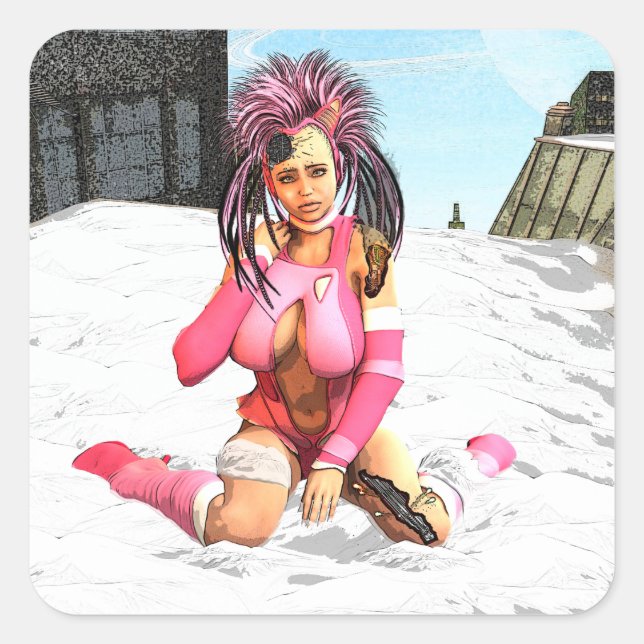 Sticker Carré Sci Fi Snow Punk (Devant)