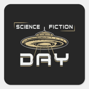 Sticker Carré Science Fiction Day Space Keep Calm Stars Cadeau