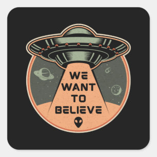 Sticker Carré Science Fiction Day Space Science Alien Stars Cade