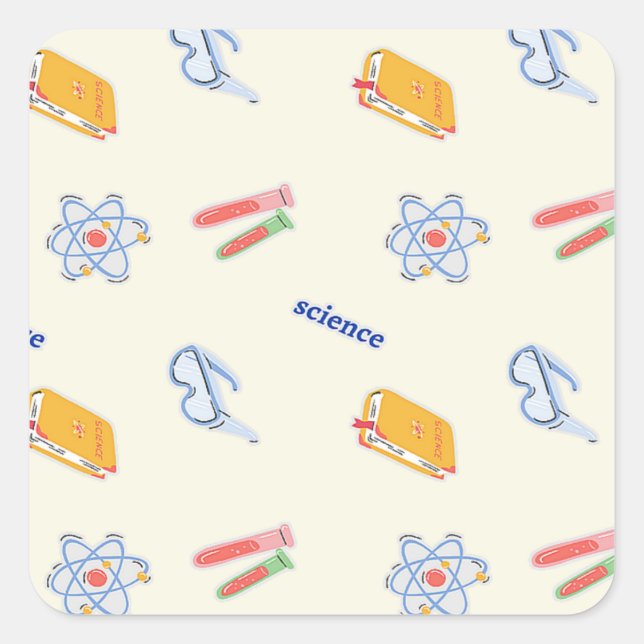 Sticker Carré Science-pattern (Devant)