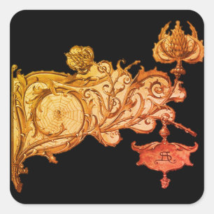 Sticker Carré Sconce d'araignée de rennes Art nouveau