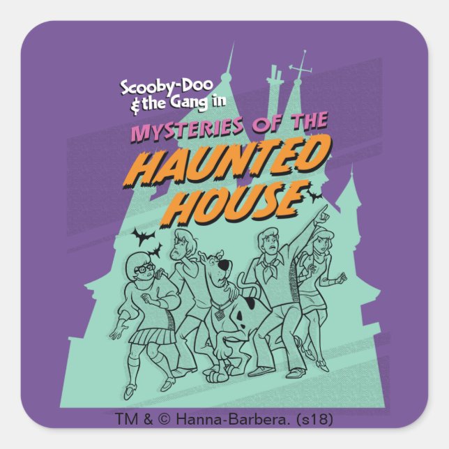 Sticker Carré Scooby-Doo and the Gang "Haunted House" (Devant)