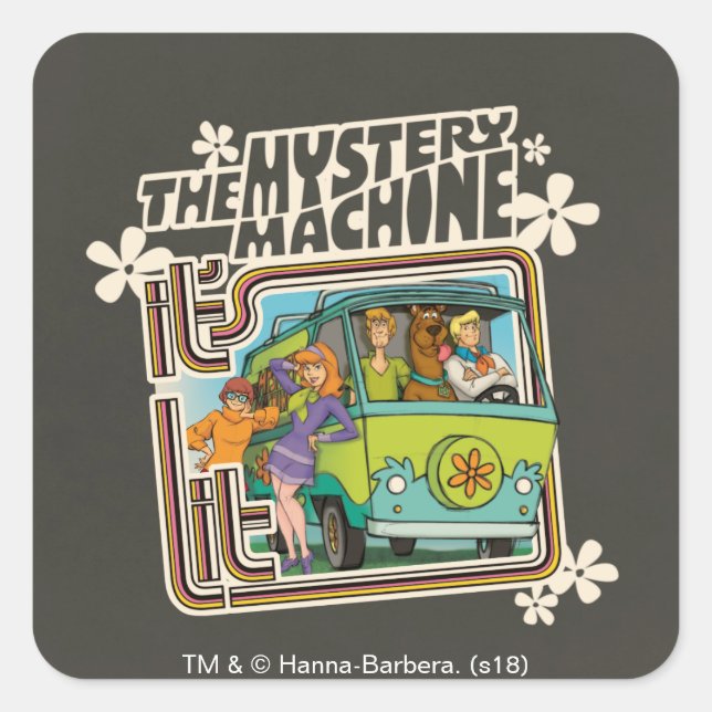 Sticker Carré Scooby-Doo | "C'est Lit" Mystery Machine Graphic (Devant)