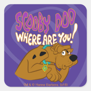 Sticker Carré Scooby-Doo effrayé