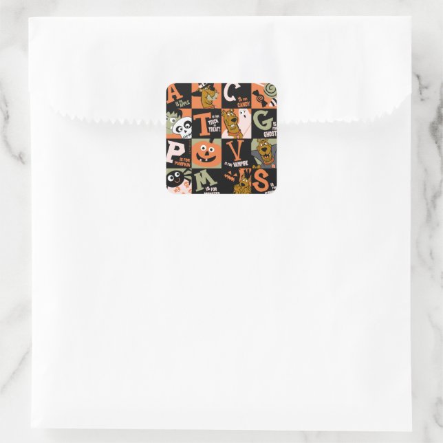 Sticker Carré Scooby-Doo | Motif Halloween (Sac)