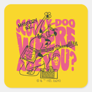 Sticker Carré Scooby Doo Où Es-Tu Punk Guitar Riff