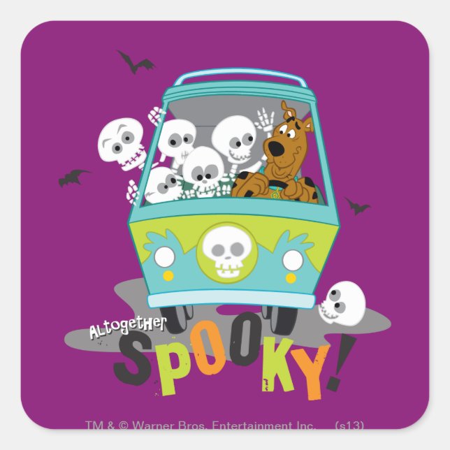 Sticker Carré Scooby-Doo Spooky Mystery Machine (Devant)