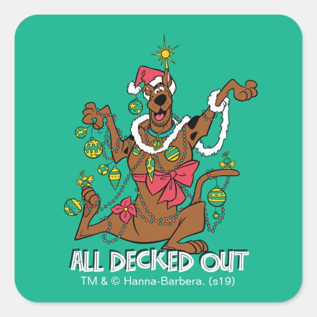 Sticker Carré Scooby-Doo Tout Joué (Devant)