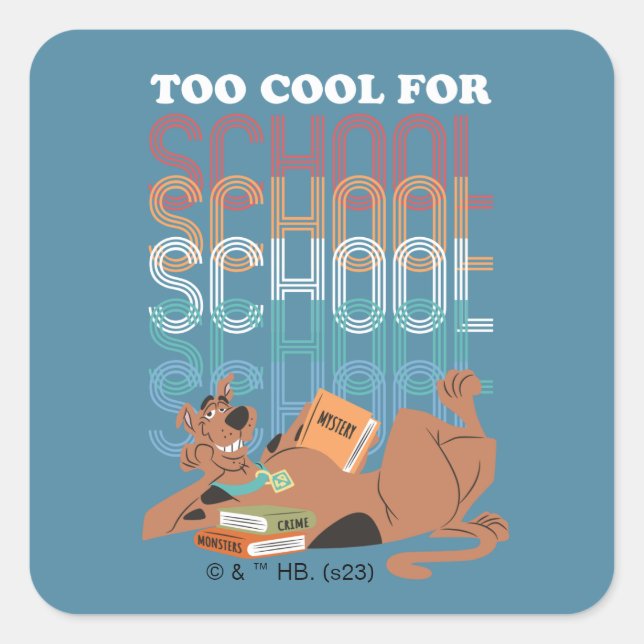 Sticker Carré Scooby Doo Trop Cool Pour L'École (Devant)