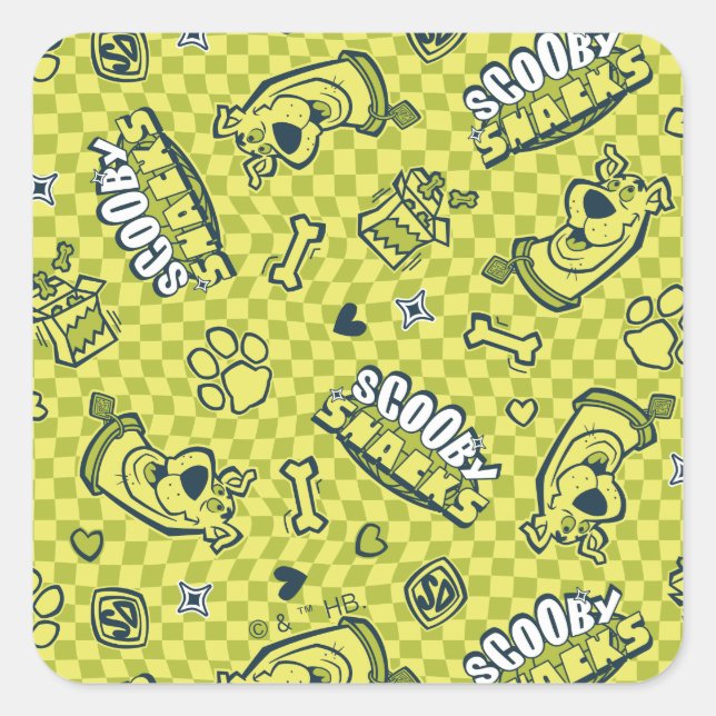 Sticker Carré Scooby Snacks Galore Checker Motif (Devant)