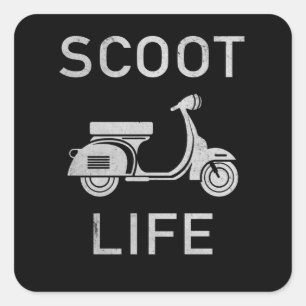 Sticker Carré Scoot Life Scooter Moped
