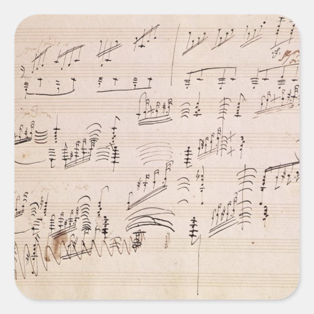 Sticker Carré Score sheet of 'Moonlight Sonata' (Devant)