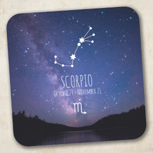 Sticker Carré Scorpio   Constellation Zodiaque personnalisée