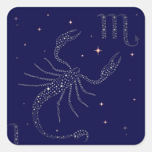 Sticker Carré scorpio étoiles