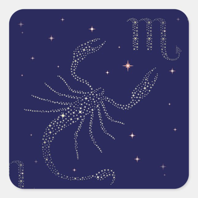 Sticker Carré scorpio étoiles (Devant)