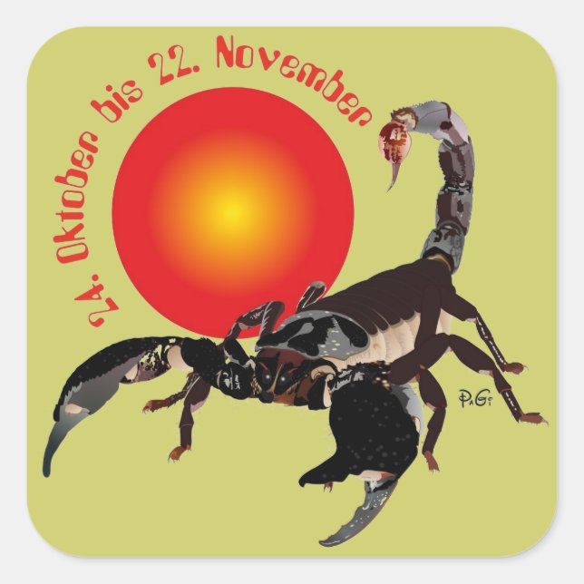 Sticker Carré Scorpion 24 octobre au 22 novembre (Devant)