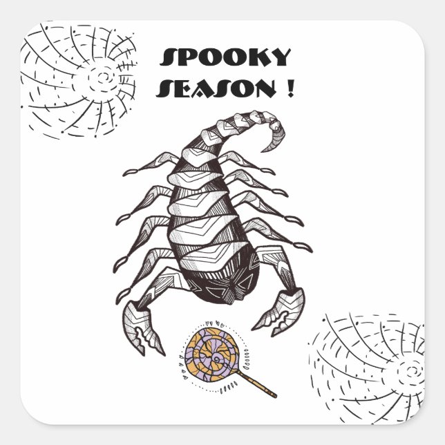 Sticker Carré scorpion éffrayant (Devant)