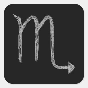 Sticker Carré Scorpion. Signe d'astrologie de zodiaque. Noir