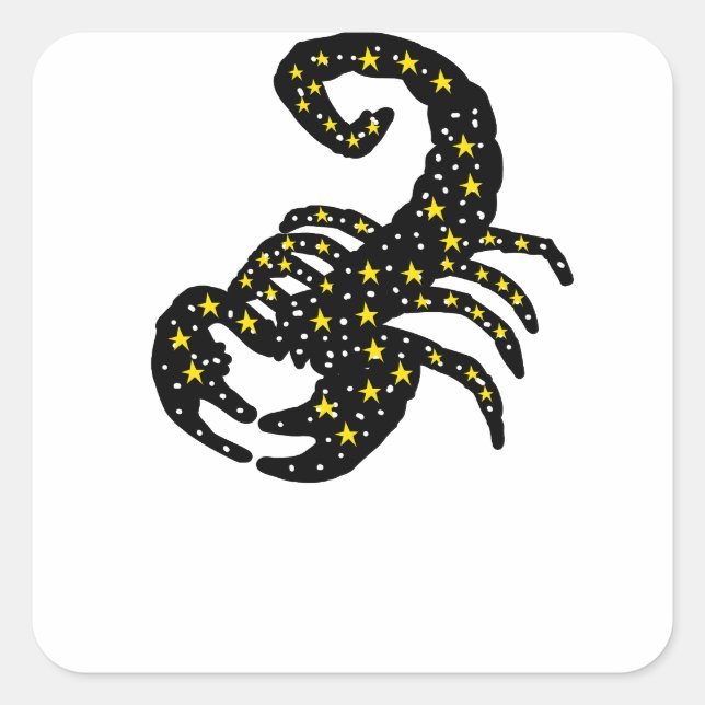 Sticker Carré Scorpion Zodiaque Silhouett (Devant)