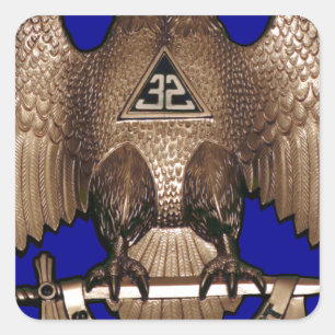 Sticker Carré Scottish Rite 32 Degree Royal Blue