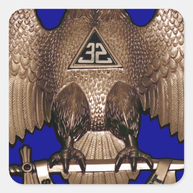 Sticker Carré Scottish Rite 32 Degree Royal Blue (Devant)