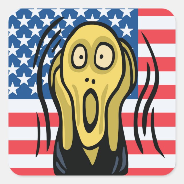 Sticker Carré Scream American (Devant)