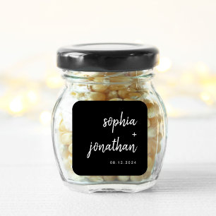 Sticker Carré Script Black Wedding