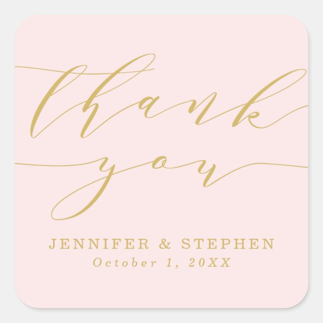 Sticker Carré Script chic | MERCI MARIAGE (Devant)