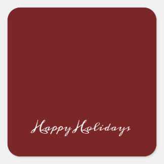 Sticker Carré Script Joyeuses Fêtes Rouge Simple Moderne Fêtes