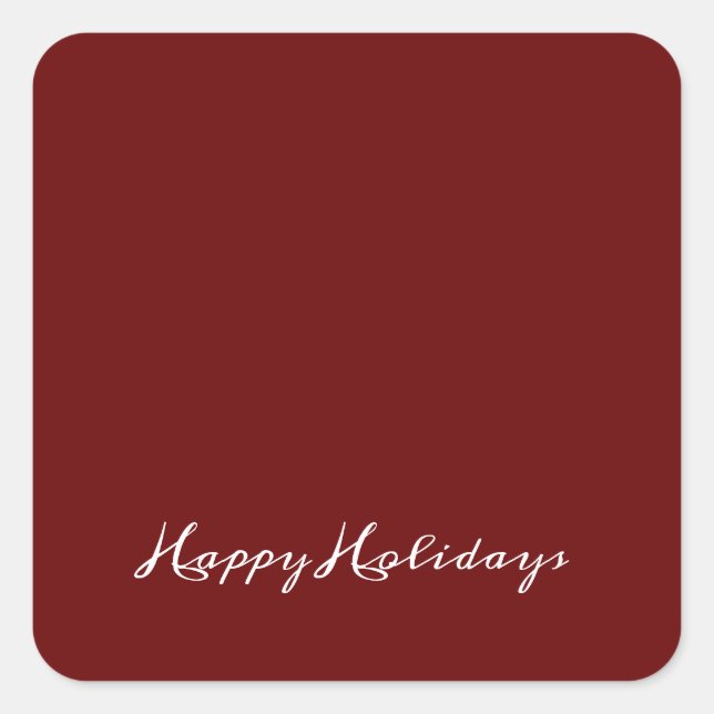 Sticker Carré Script Joyeuses Fêtes Rouge Simple Moderne Fêtes (Devant)