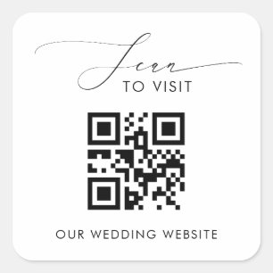 Sticker Carré Script QR Code Scan Pour Visiter Notre Site Mariag