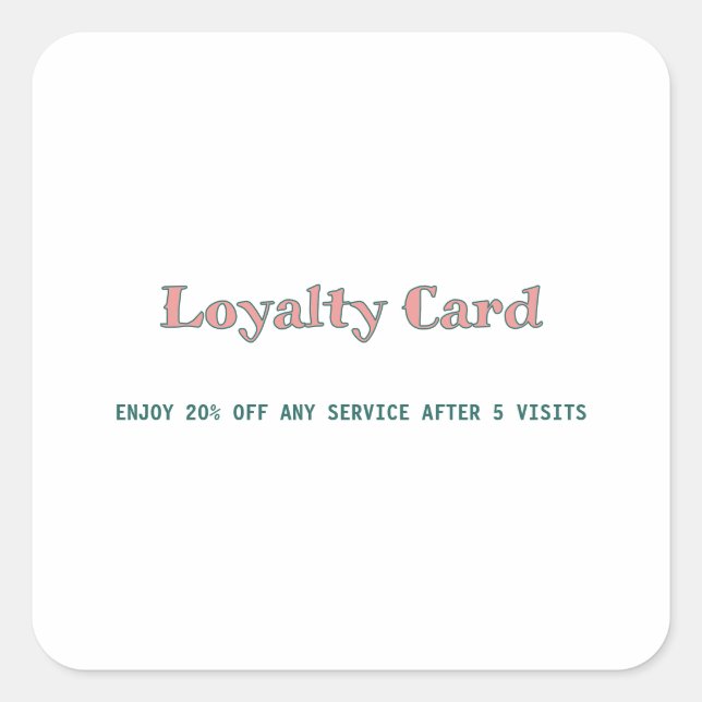 Sticker Carré script simple minimal ajoutez votre texte  carte d (Devant)