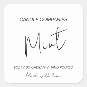 Sticker Carré Script Soy Vegan Candler