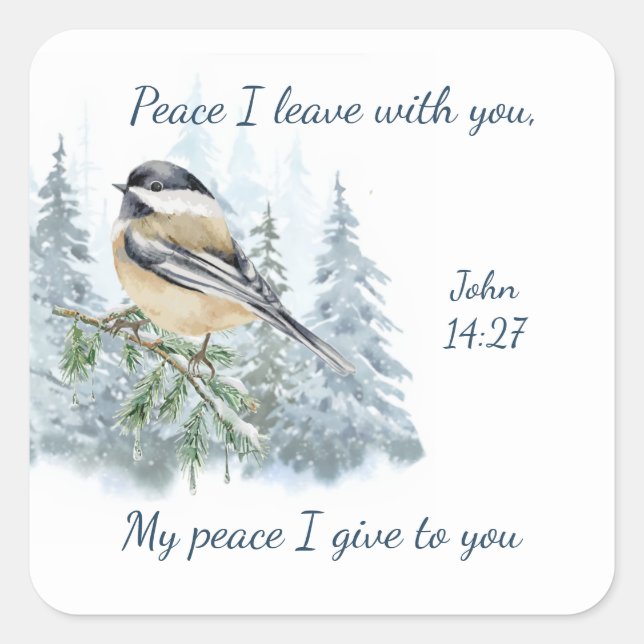 Sticker Carré Scripture John 14:27 My Peace I leave with You (Devant)