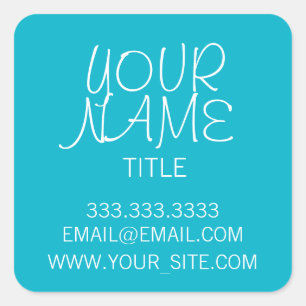 Sticker Carré Scuba Blue Freehand simple