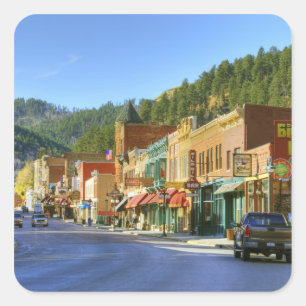 Sticker Carré SD, Deadwood, ville minière aurifère historique