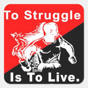 Sticker Carré Se battre, c'est vivre