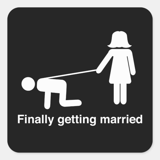Sticker Carré Se marier enfin (Devant)