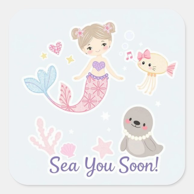 Sticker Carré Sea You Bientôt (Devant)
