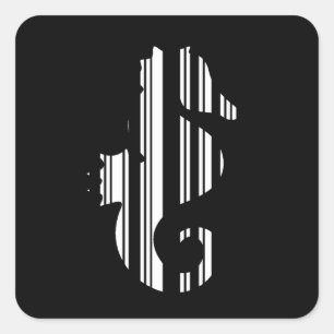 Sticker Carré SEAHORSE BAR CODE Fish Barcode Motif Design