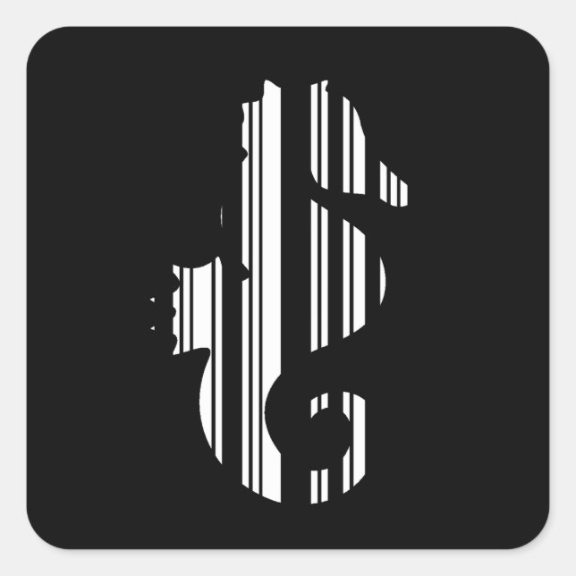 Sticker Carré SEAHORSE BAR CODE Fish Barcode Motif Design (Devant)