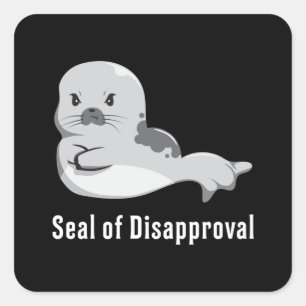 Sticker Carré Seal Lover Vie marine Animal Seals Seals Idée cade